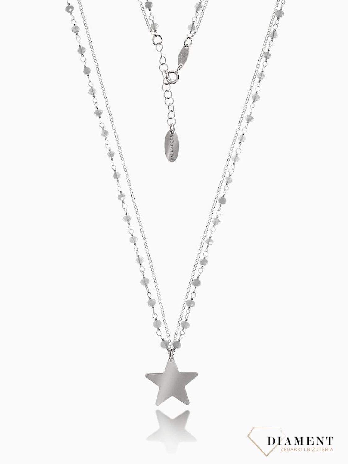 Naszyjnik srebrny koraliki+gwiazdka Dall'Acqua C RM 19886 0110.jpg